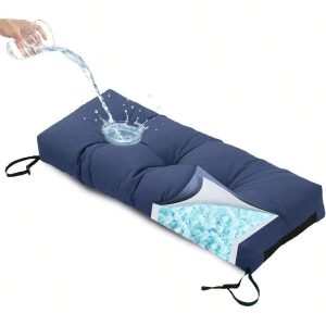 Outdoor Bench Cushion – 42"x16", Shredded Memory Foam, Waterproof, Indigo