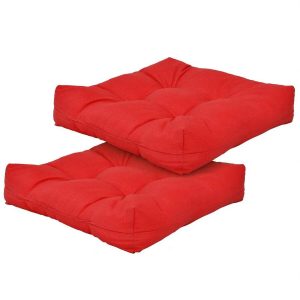21" X 21" 2PCS Patio Chair Seat Cushion Pads Indoor/Outdoor Red